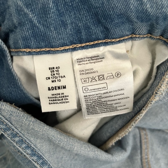 Light wash H&M overall shorts - Picture 2 of 4